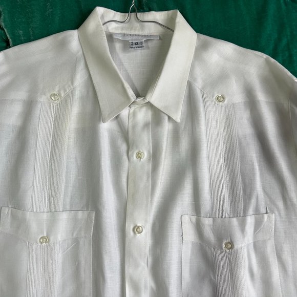 gorgeous, pristine 100% linen guayabera shirt from Mérida, Mexico - sz XL - Picture 6 of 12